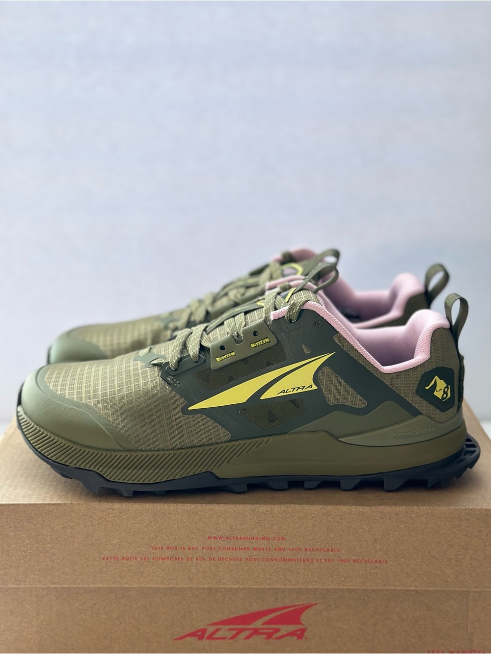 NEW Altra Lone Peak 8 Trail Running Shoes In Dusty Olive Green Women’s Size 8